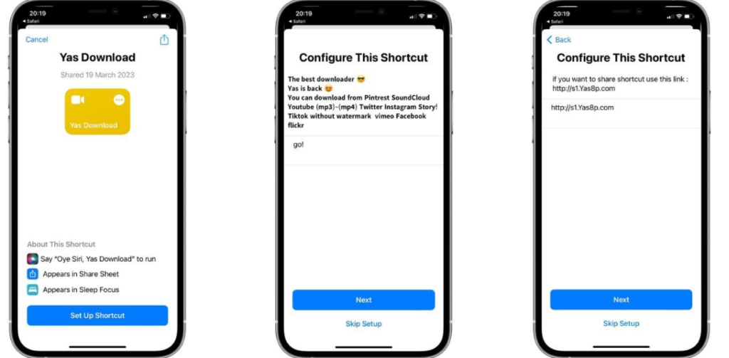 YAS shortcut Download for iphone